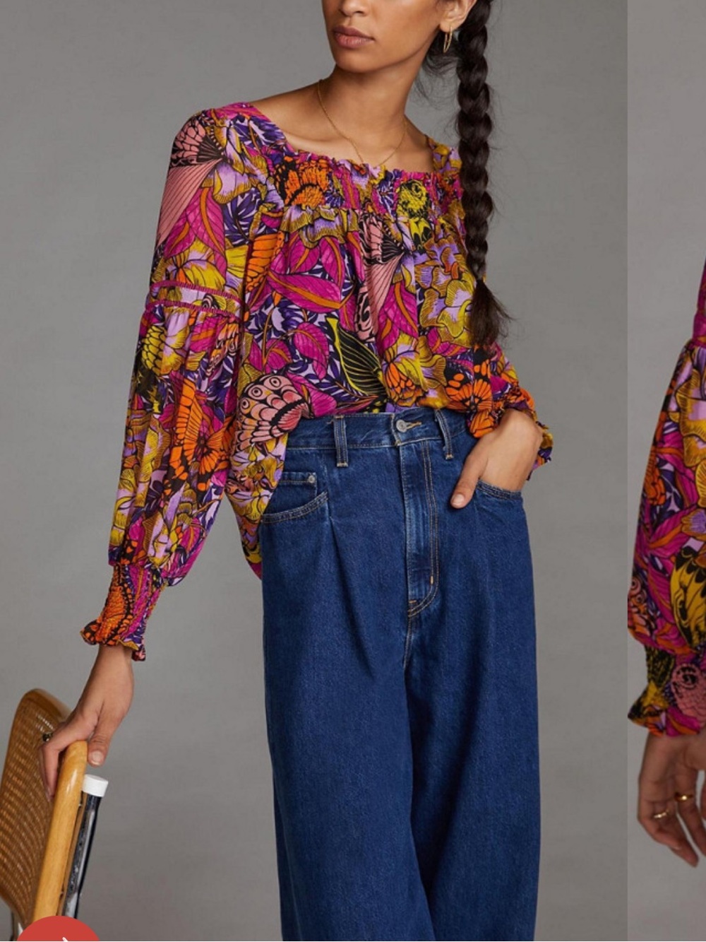 Anthropologie Alexandra Floral Garden Puff Sleeve Blouse